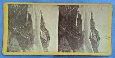 Stereoview 1800's Icy Cliff of Lake Superior Stereopticon by Bailey & Whitesides