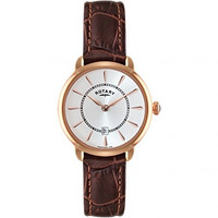 Rotary Women's Quartz Watch With White Dial Analogue Display And Brown Leather S Rotary Women's Quartz Watch With White Dial Analogue Display And Brown Leather S