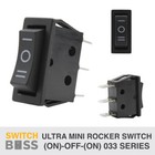 Ultra Mini Rectangle ROCKER TOGGLE SWITCH (ON)-OFF-(ON) - NO LED 12v 13x30 3 Pin