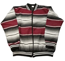 Chicano Chicana  Mexican Bomber Burgundy Gray Serape Jacket  Biker Lowrider