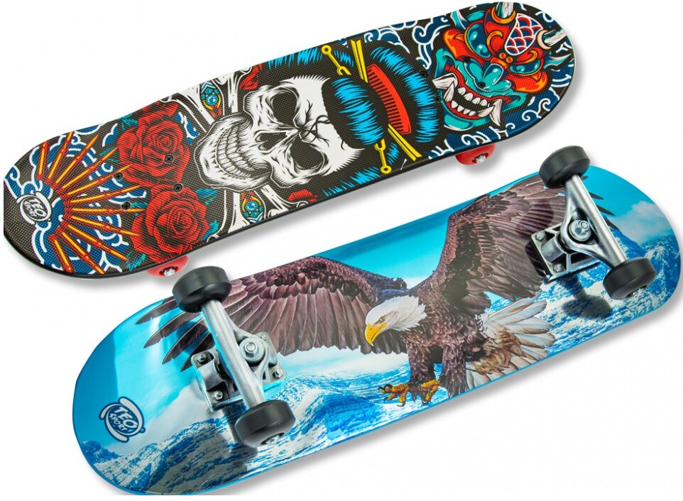SKATEBOARD RUOTE ANTISCIVOLO ABEC-7 STAMPE ASSORTITE