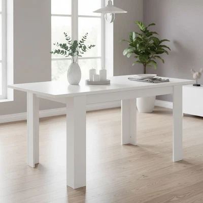 Esstisch ausziehbar 120x80 cm Holz Weiß Küchentisch Wohnzimmertisch Homestyle4u - Bild 1 von 4