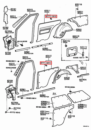 Genuine Corolla EE80 CE80 CE71 CE70 AE82 AE71 Quarter Inside Trim Board Clip x5 - Picture 13 of 20