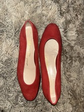 Ferragamo Red Suede Flats Women s 5.5 B Vintage Italy Low Heel Slip-On Shoes