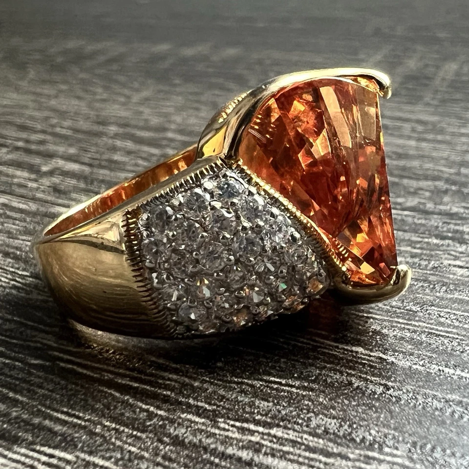 Кольцо с цитрином Suzanne Somers с маркировкой 925 золотистый ремешок со стразами - Изображение 2 из 4