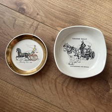 Vintage Wade Pin Trinket Dish/Tray x 2 - Horse Carriage/Rider - See Photo's