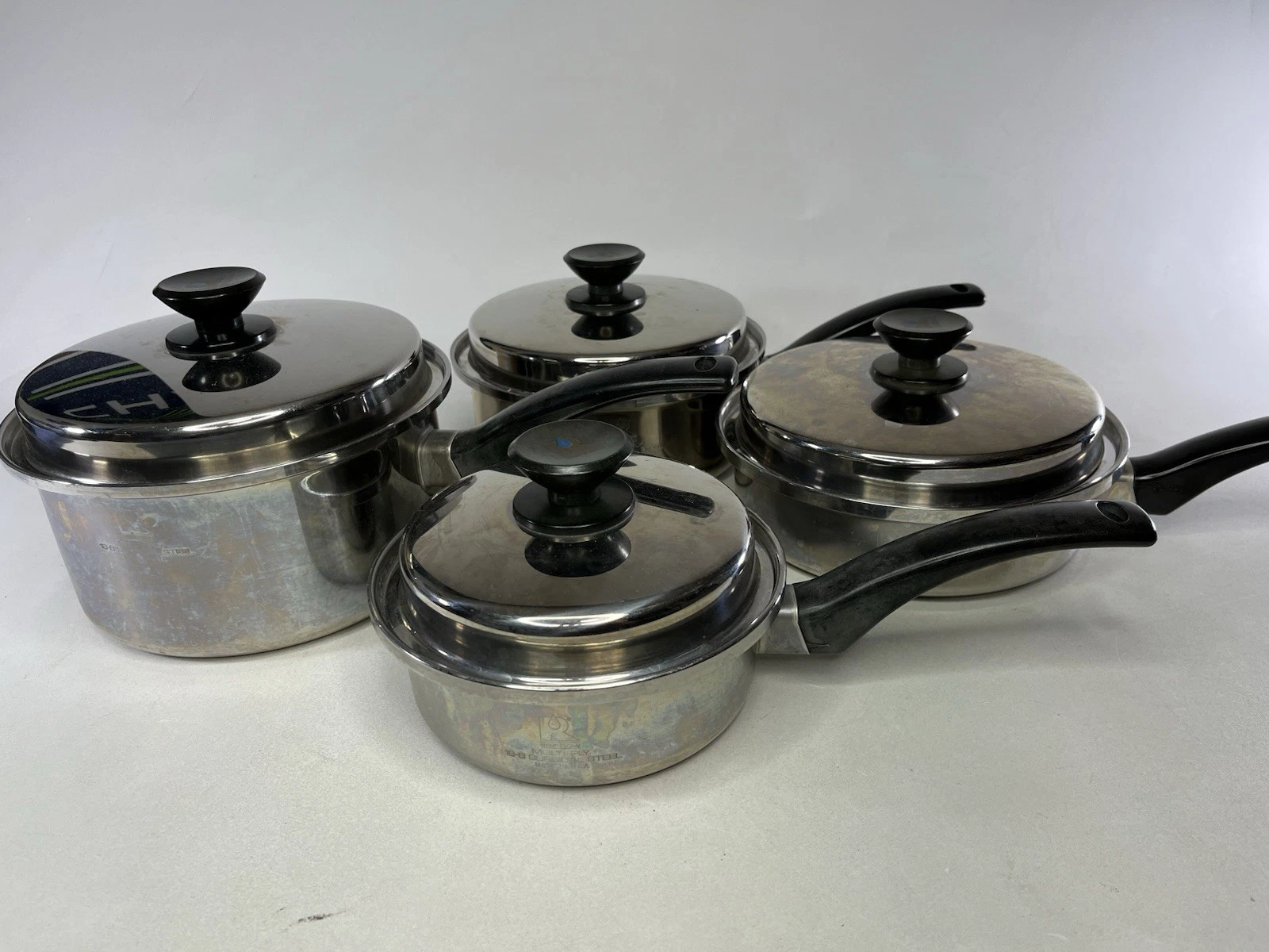 RAINBOW Pot 4 Set Cooking System With Lids Surgical Stainless Steel 18/8