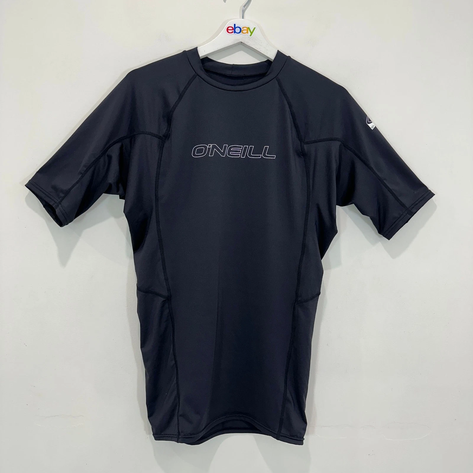 O'Neill Rash Guard Mens L Black Short Sleeve UPF50 Swim Surf Sun Protection