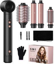 5 in 1 Hair Dryer Brush Blow Dryer, High-Speed Blowout Brush Set with 2 Auto Wra