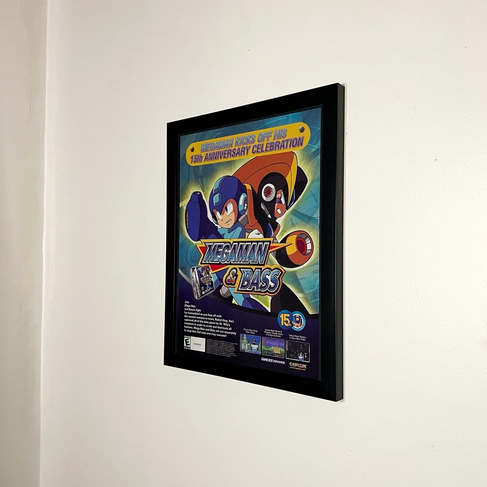 Anuncio/póster enmarcado Capcom Mega Man & Bass 2003 - Promoción retro Nintendo GameBoy GBA Foto 2 de 4