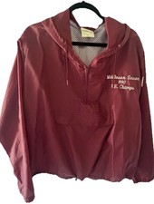 Vintage 1990s Windless MIddlesex Soccer Bomber Jacket Maroon Medium USA Made