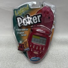 Radica 2003 Vintage Lighted Electronic Handheld Poker Game New