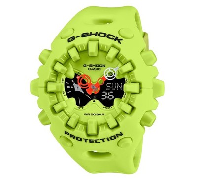 Casio G-Shock GA-V01-9A Yellow Green Dial Quartz Resin Strap Sports 200M Watch