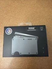 Ridge Slim RFID Blocking Wallet Slate Cash Strap OPEN BOX NEW 