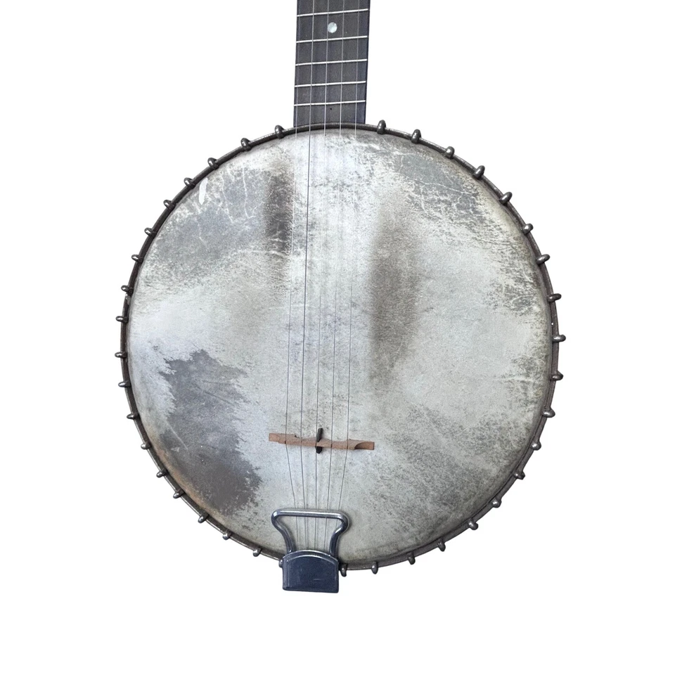 Antique Open Back 5 String Banjo Early 1900s Spun Over Rim Skin Head 30+ Hooks - Image 2 of 4