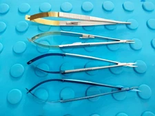 2 Kamiyama Micro scissors Straight 18cm Serrated Mini Blade 2 needle holder HU-F