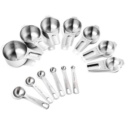 Stainless Steel Measuring Cups And Spoons Set Of 13