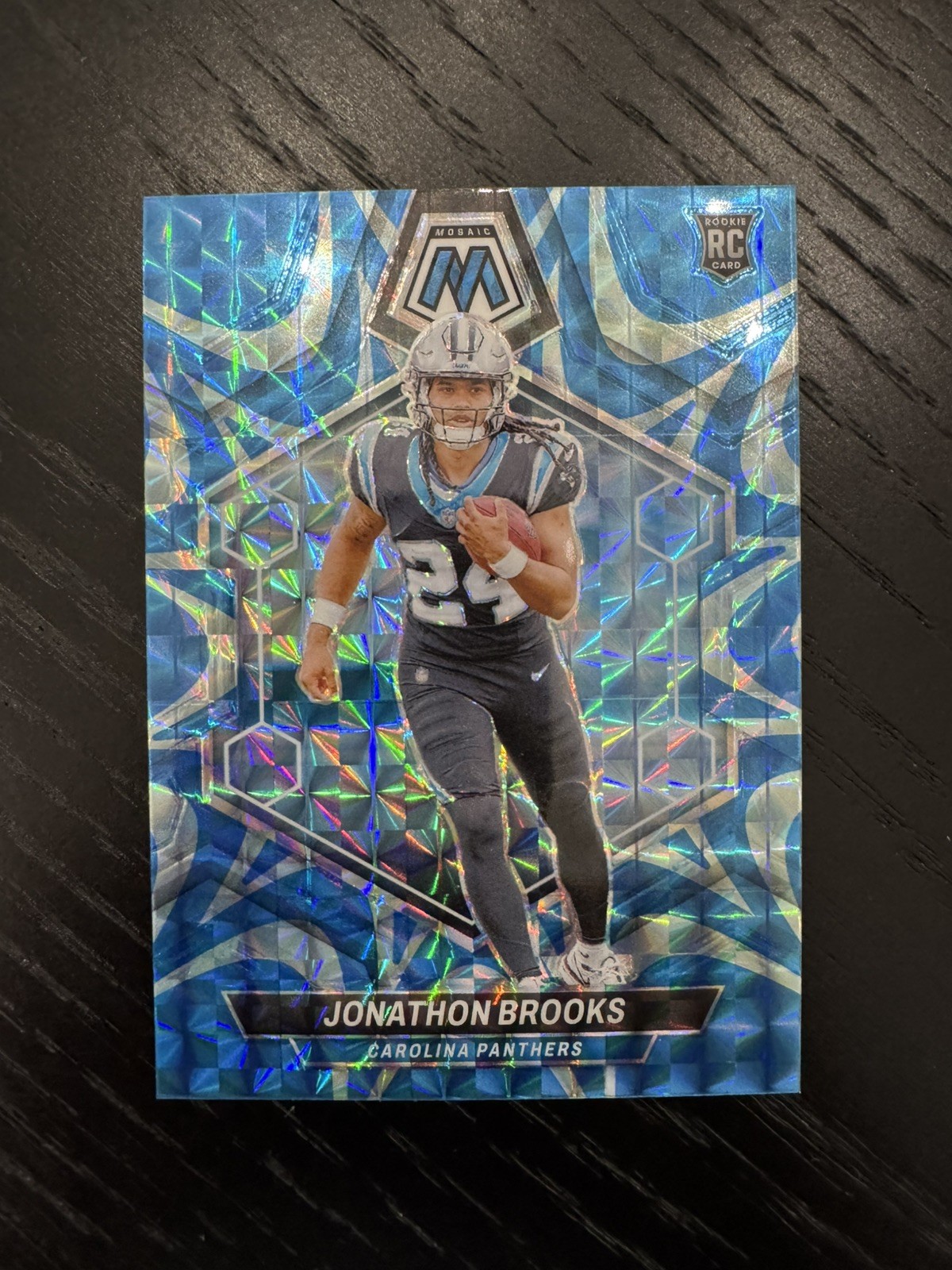 2024 Panini Mosaic Jonathon Brooks Reactive Blue Mosaic Prizm #345 (RC) Panthers