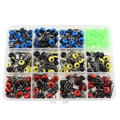 240 PCS Fishing Line Slider Luminous Bead Set Sinking Slide Float Connector