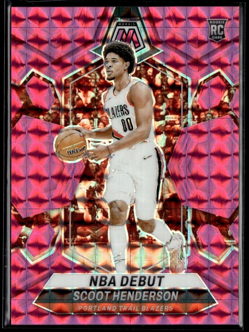 2023-24 Panini Mosaic Pink Scoot Henderson Rookie 009/149 Blazers #255
