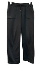 Under Armour Youth Sweatpants Coldgear Black Thick Loose Size Large Drawstring