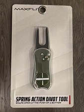 MAXFLI Spring Action Switchblade Divot Tool Push Button + Magnetic Ball Marker