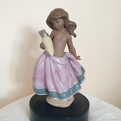 Seltene Lladro Gres Serie 2332 Kleines Bauernmädchen Figur