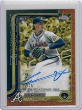 Hurston Waldrep 2025 TOPPS CHROME GILDED TRUE ORANGE AUTO /25 RC