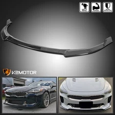 Fits 2018-2021 Kia Stinger Glossy Black 3PC Front Bumper Lip Spoiler Splitter