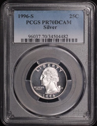 1996-S Silver Washington Quarter PCGS PR-70 DCAM