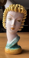Goldscheider Rudolf Knorlein Art Deco Busto Ragazza Biondo Spaghetti Capelli Originale