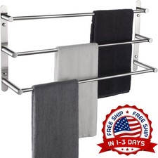 Toallero Acero Inoxidable, Toallero De Pared Con Escalera De 3 Niveles NEW US.