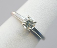 1/2ct Round Natural Diamond Solitaire Engagement Ring 14k WG 4 Prong 5.75