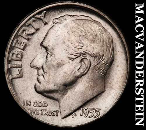 1955 Silver Roosevelt Dime-Choice Gem BU Lustrous No Reserve #i5811