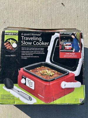 #ad Presto Nomad Traveling Slow Cooker 6QT 0601102 Red White New open Box $59.01