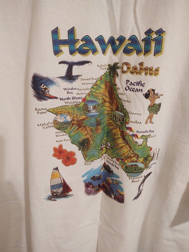 Vintage Hawaii Oahu T Shirt White 3X