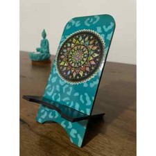 hand made phone stand hand made in south america pure wood.