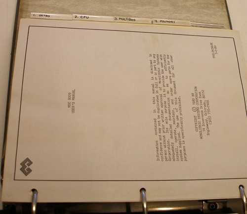 VERY RARE, ORIGINAL MSC 8009 Users Manual, 1980 - Picture 2 of 5