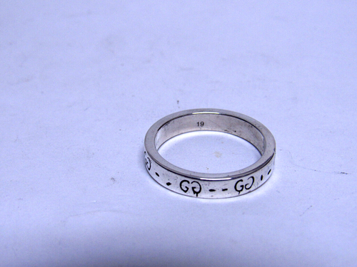 GUCCI Gucci Anillo Fantasma GG Patrón Calavera Anillo Plata 925 Plata Mujeres 8.75 - Imagen 9 de 10