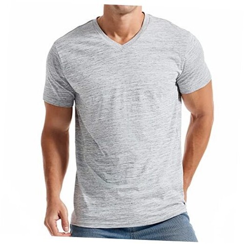 Men's V Neck T Shirts - Casual Stylish Fitted Stretch XX-Large 1 Light ...