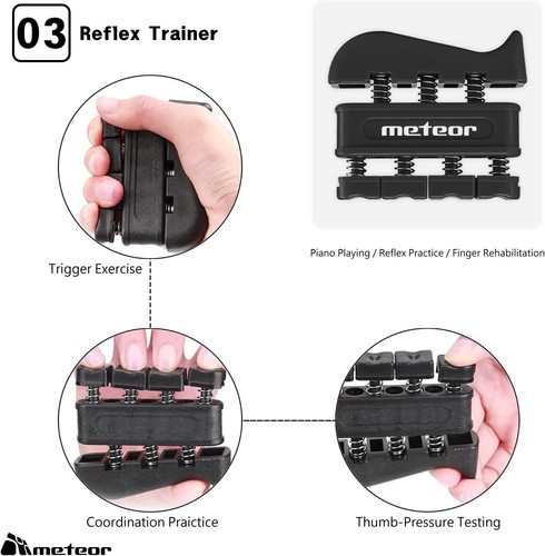 METEOR 5-in-1 Hand Grip Strengthener Kit with Adjustable Trainer and Carry Bag - Picture 7 of 11
