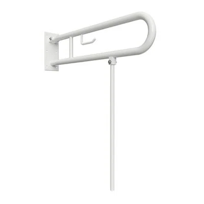 BRILLANTBAD Manija plegable de soporte BELP en forma de U con soporte y soporte de papel baño y inodoro >> para taladrar