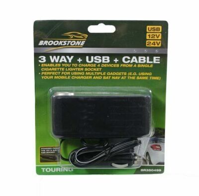 Auto Licht Steckdose Ladegerät 12V + USB + Kabel - Brookstone