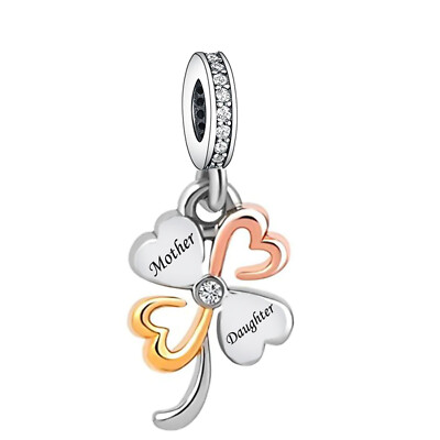 MariaFonte Bead Charm Kleeblatt Mutter Sohn 925 Silber kompatibel