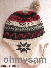 CLOSEOUT 10 NEW MULTI COLOR PERUVIAN STYLE /THERMAL LINED /EARFLAP SKI HAT /TIES