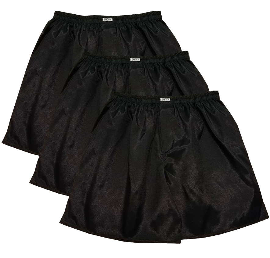 Mens Thai Silk Boxer Shorts 3 Pairs Black / M L XL 2XL Underwear Brief Sleepwear eBay
