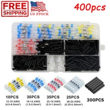 400 Solder Seal Sleeve Heat Shrink Butt Wire Connectors Terminal Waterproof Tube