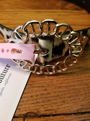 NWT Womens Juicy Couture Black Brown Leopard Gold Buckle  display picture 3