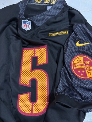 Washington Command XL Jayden Daniels #5 Black NFL Vapor FUSE Jersey