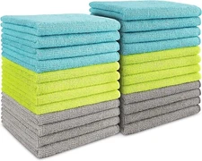 AIDEA Microfiber Cleaning Cloths-24Pack, Soft Highly Absorbent Microfiber Towels